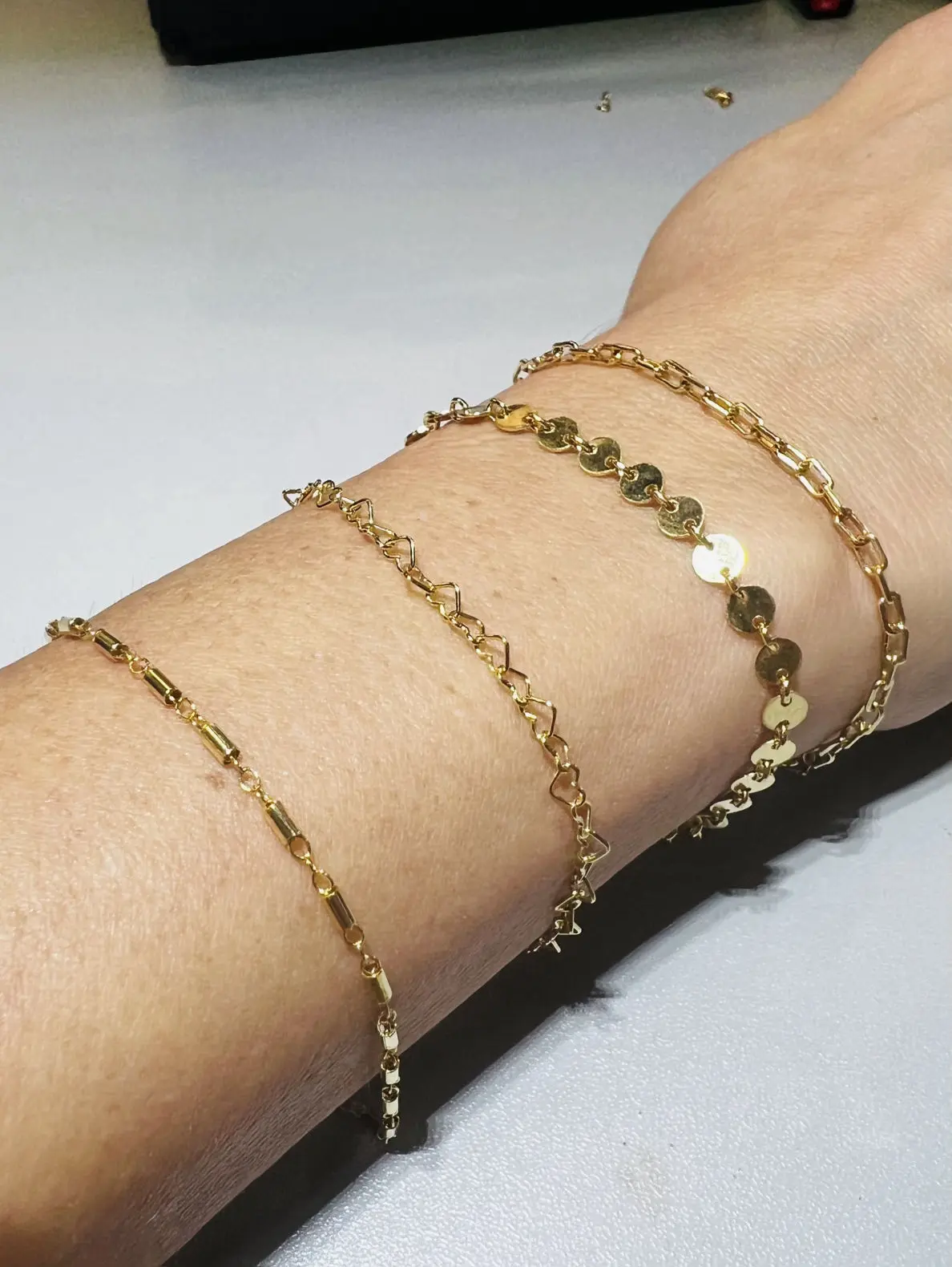 Permanent bracelets on the arm wrist